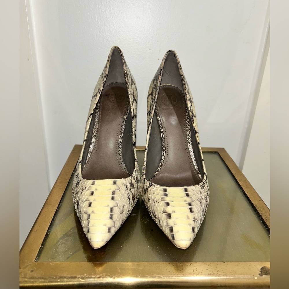 Tory Burch Cecilia Snakeskin Pumps - Picture 3 of 9